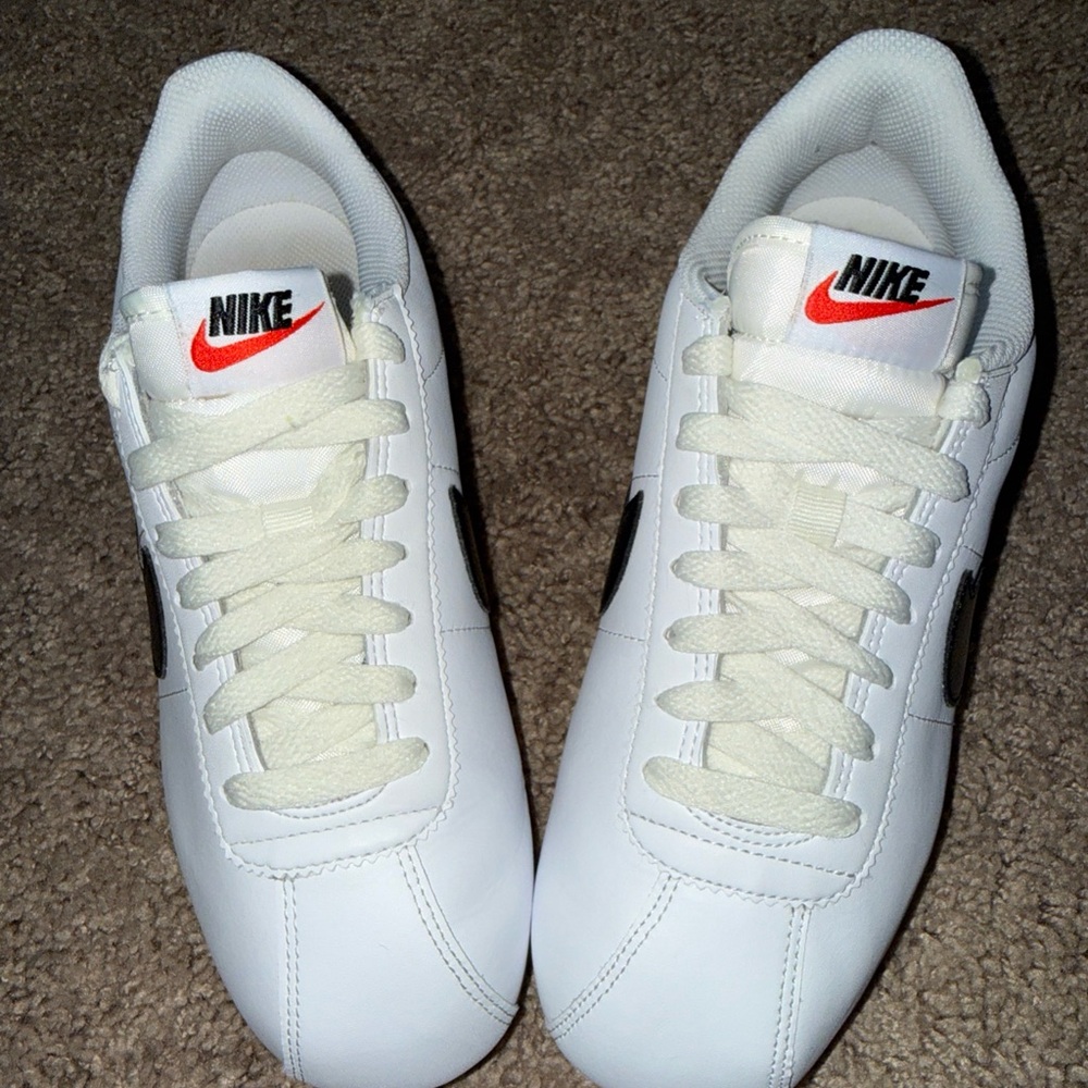 Size 8 - Nike Cortez White Black Blue Wmns, DN1791-100, Clean, No Box, Gent Worn